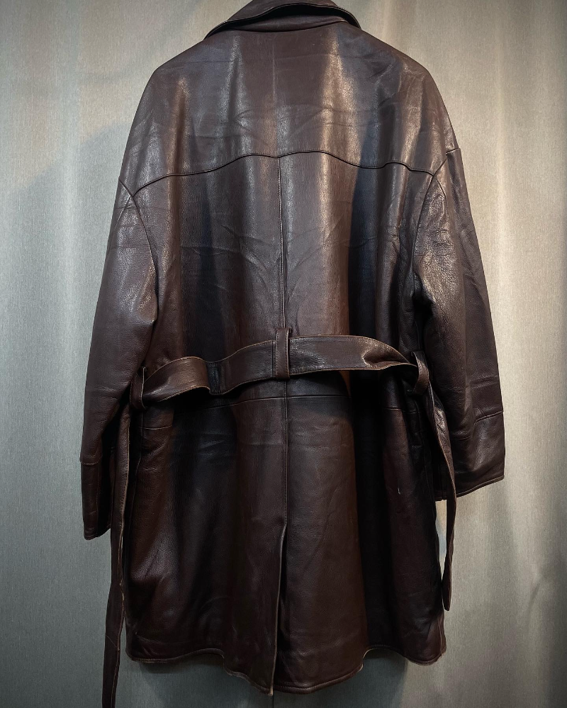 90s Lanvin Leather Trench Coat