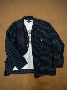 Polo RalphLauren Stripe Pattern Wool shirts L-XL